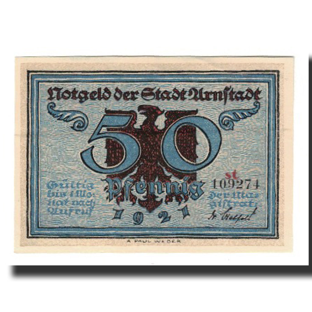 Banknot, Niemcy, Urastadt, 50 Pfennig, personnage 1, 1921, AU(55-58)
