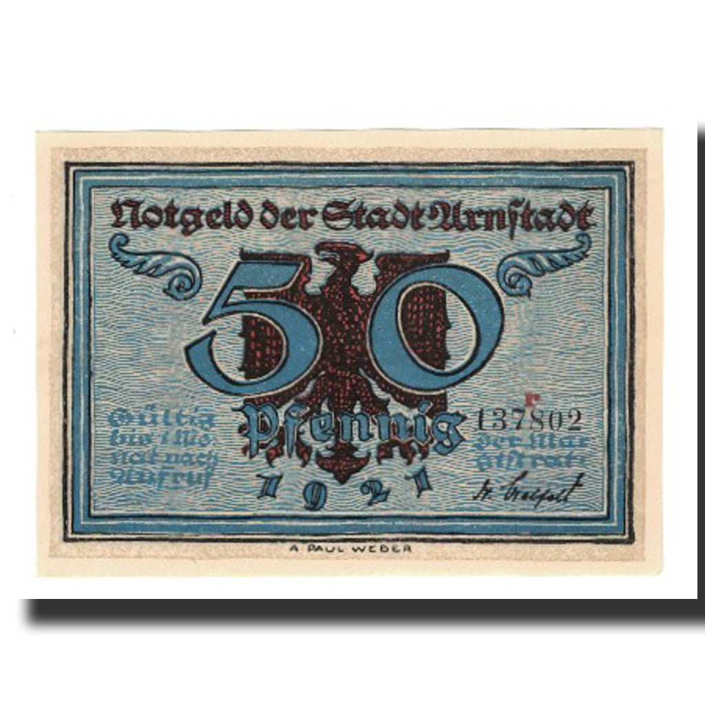 Banknote, Germany, Urastadt, 50 Pfennig, personnage 3, 1921, AU(55-58)