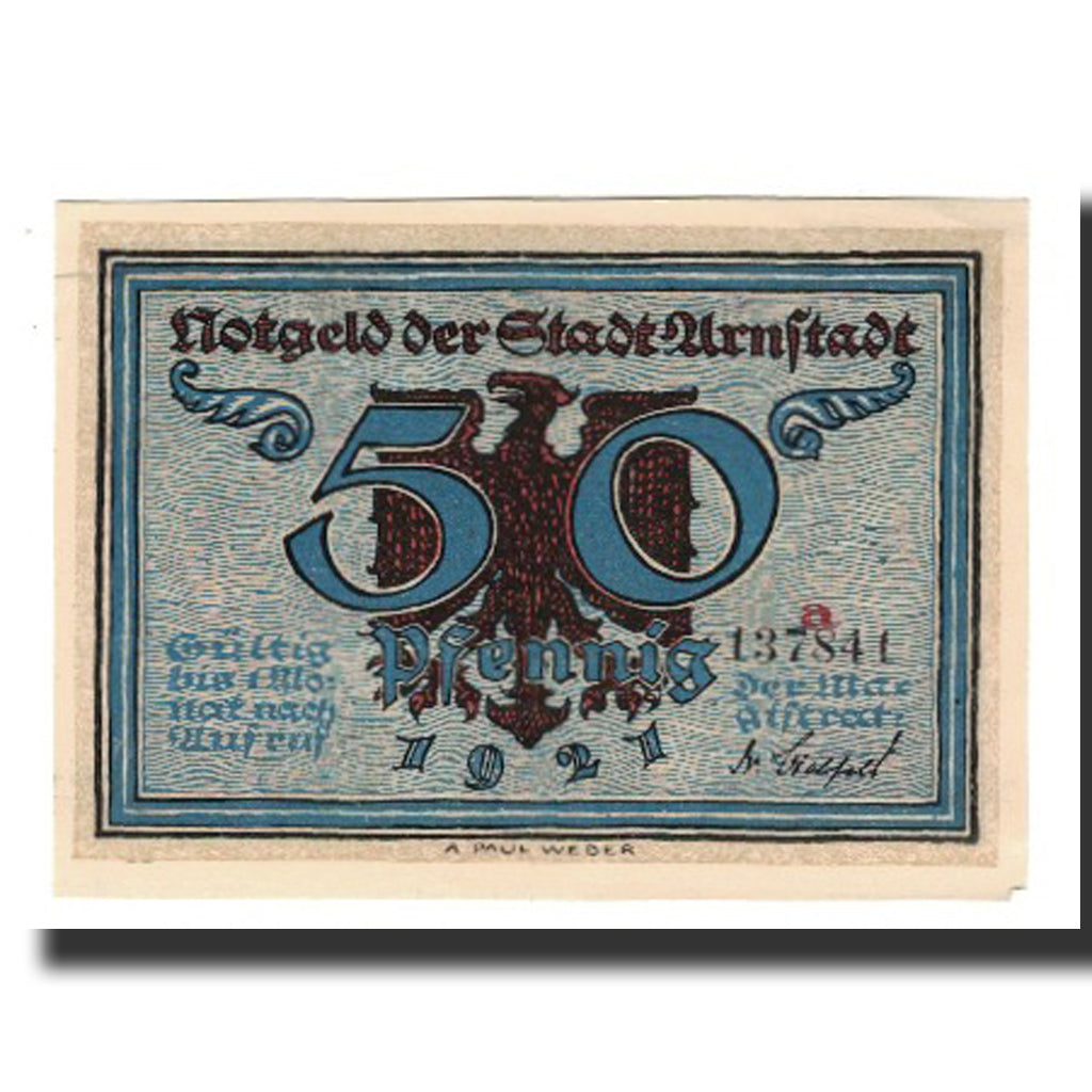 Banknote, Germany, Urastadt, 50 Pfennig, personnage 4, 1921, AU(55-58)