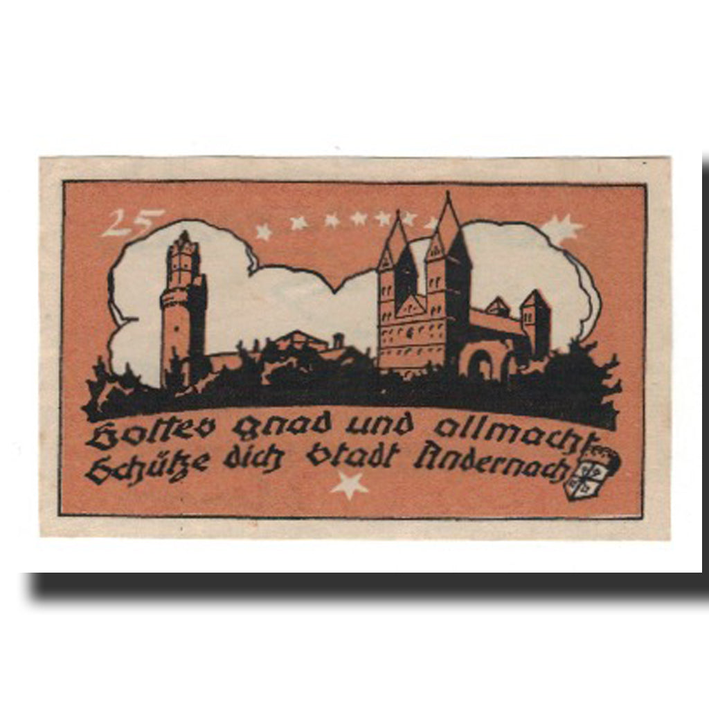 Banknote, Germany, Andernach Stadt, 25 Pfennig, paysage, 1920, 1920-04-01