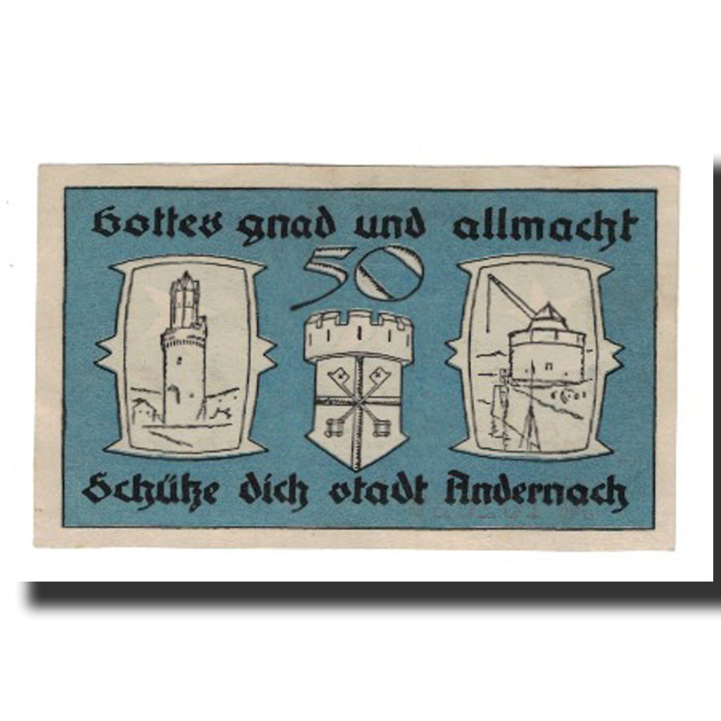 Banknote, Germany, Andernach Stadt, 50 Pfennig, valeur faciale 1, 1920