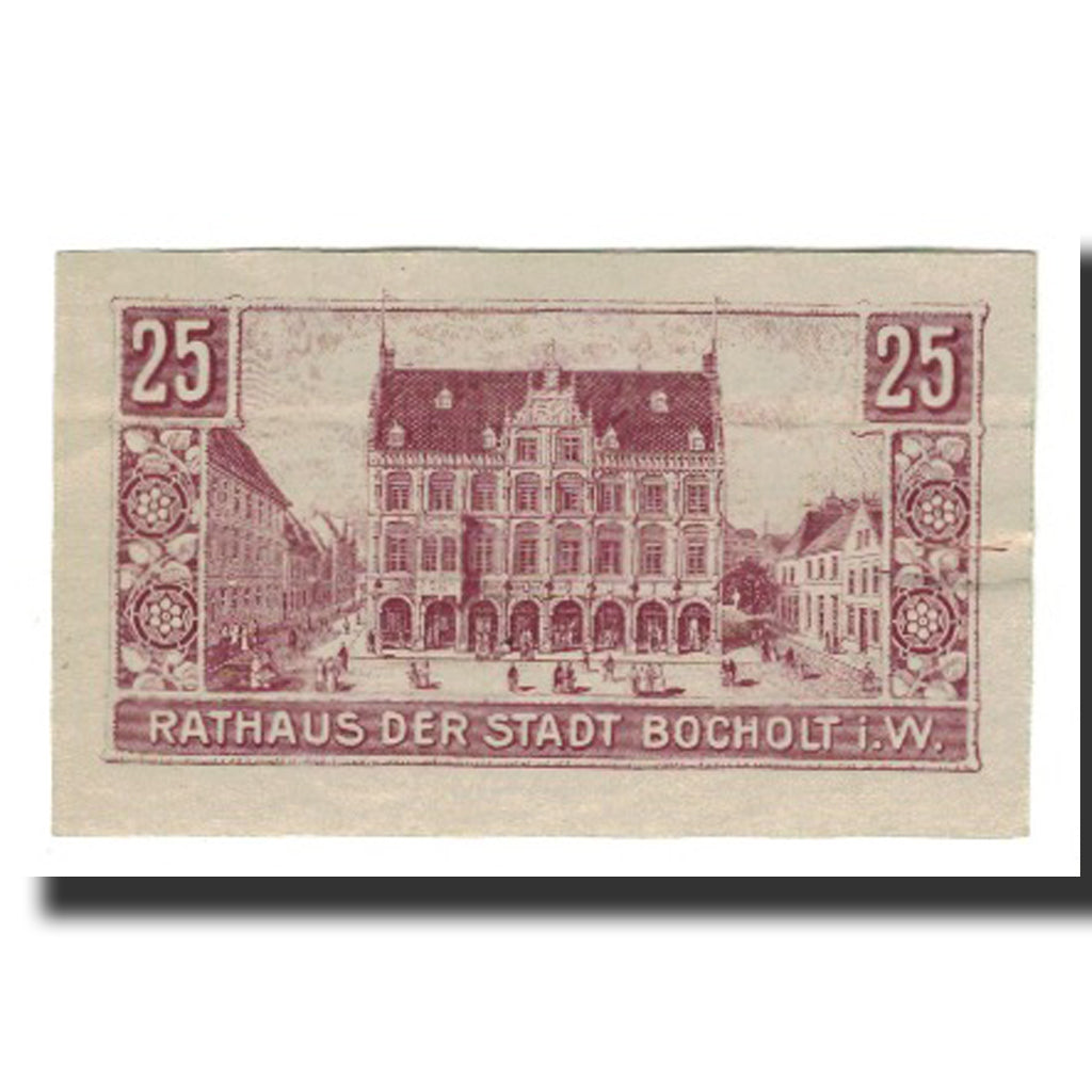 Geldschein, Deutschland, Bocholt Stadt, 25 Pfennig, Batiment, 1918, 1918-01-01