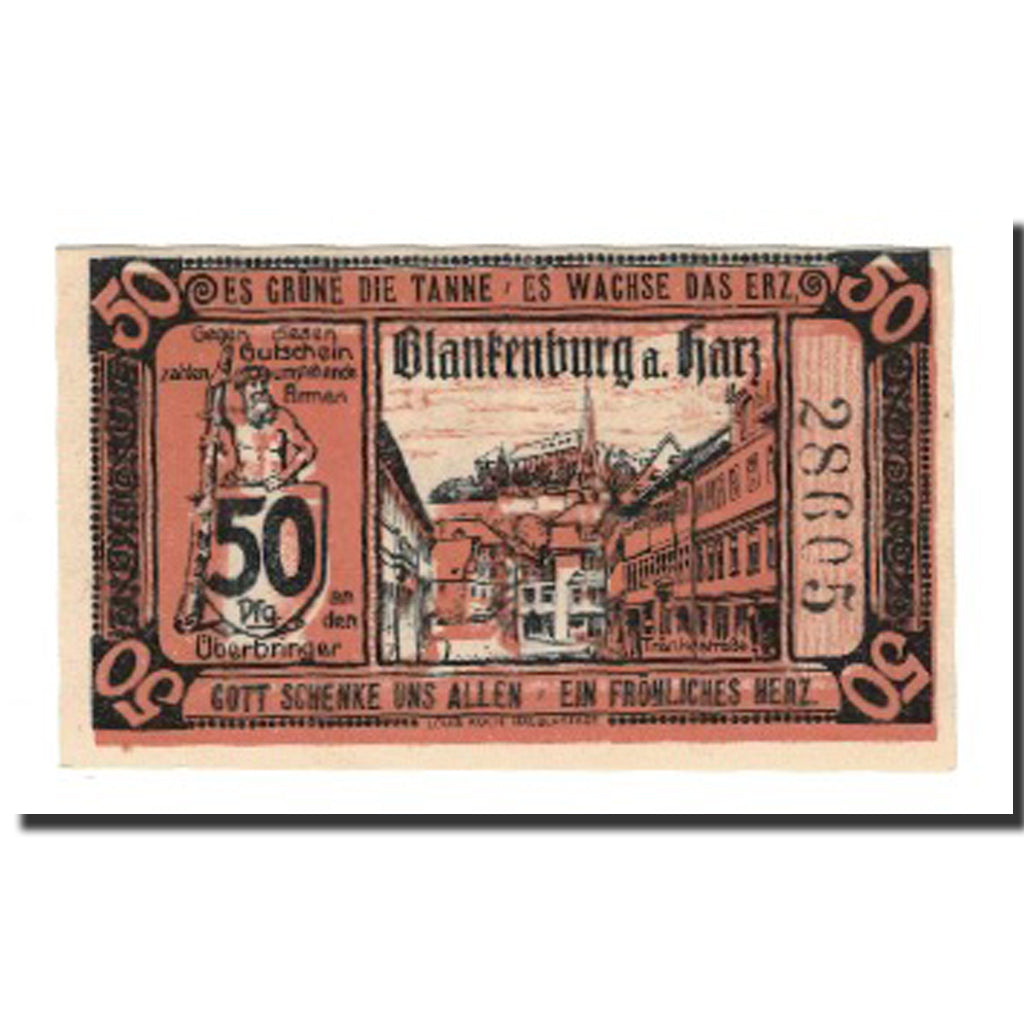 Banknote, Germany, Blankenburg am Harz, Blankenburger Kreisblatt zusammen mit 13
