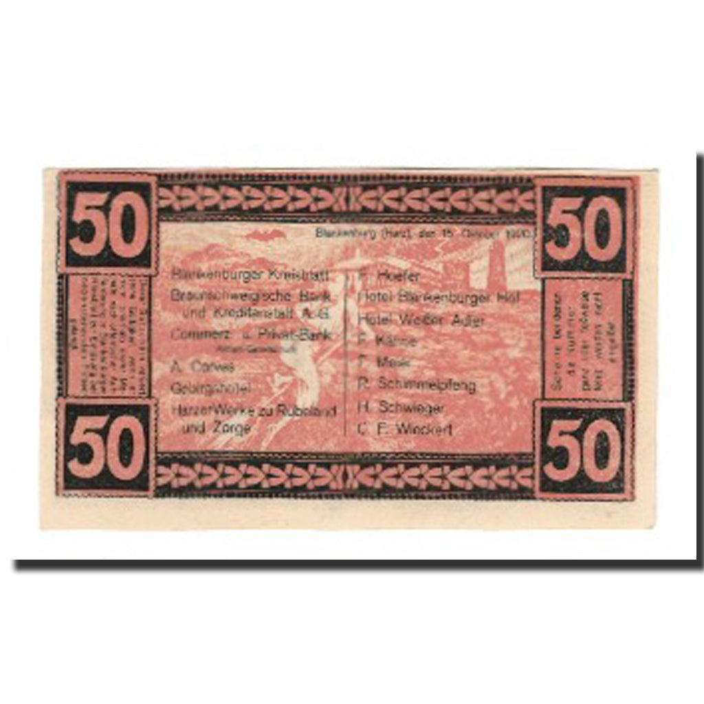 Banknote, Germany, Blankenburg am Harz, Blankenburger Kreisblatt zusammen mit 13