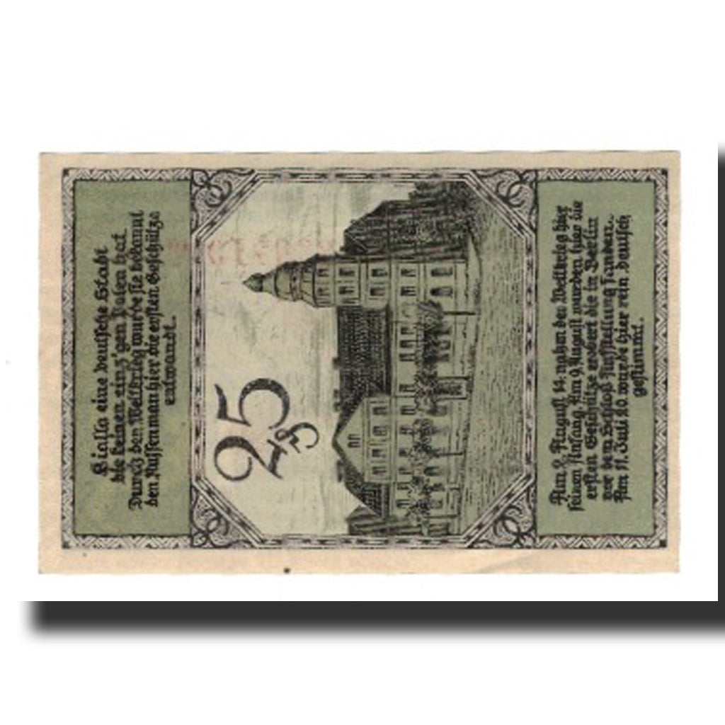 Banknote, Germany, Bialla Stadt, 25 Pfennig, Batiment, 1920, 1920-10-01