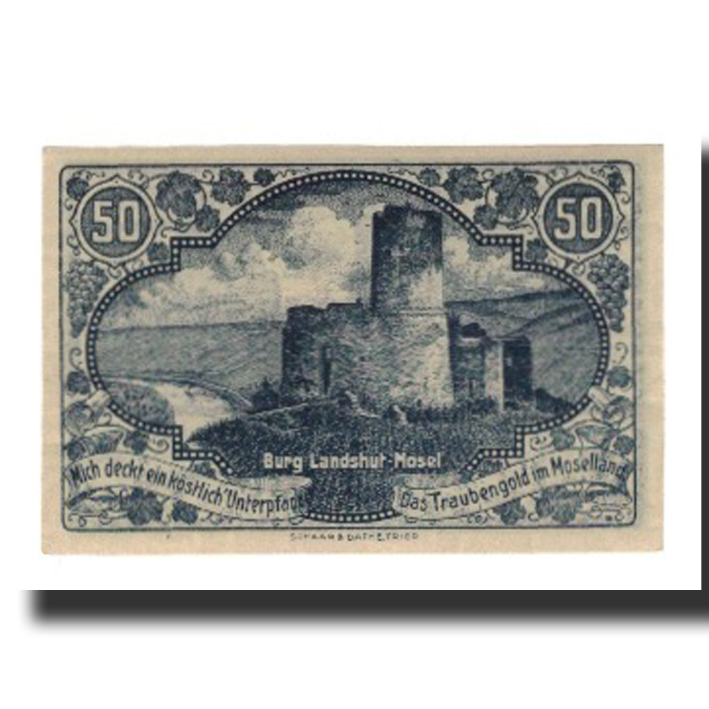 Banknote, Germany, Berncastel-Cues Kreis, 50 Pfennig, ruine, 1920, 1920-12-01