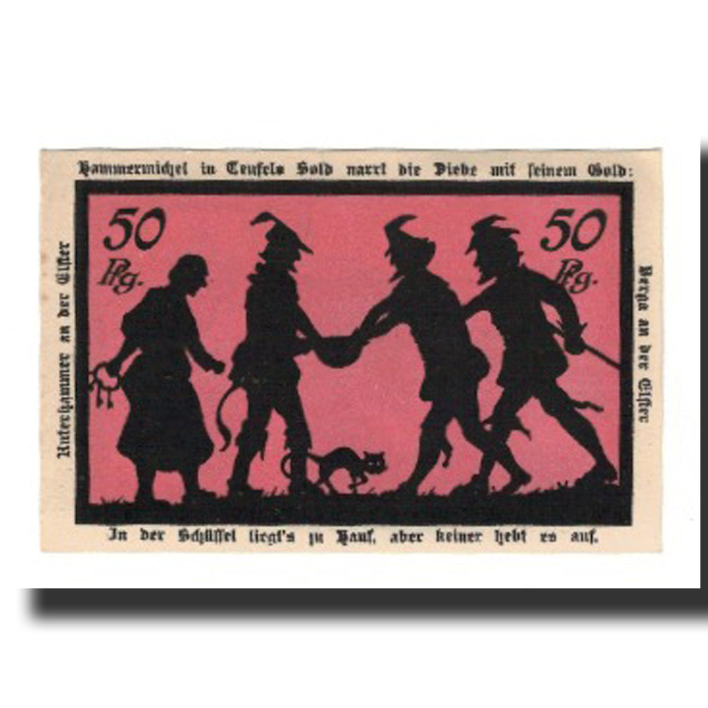 Banknote, Germany, Berga a.d. Elster Stadt, 50 Pfennig, personnage, 1921