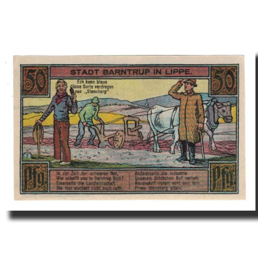 Banknote, Germany, Barntrup Stadt, 50 Pfennig, personnage, 1921, 1921-11-20