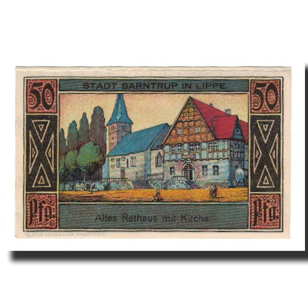 Banknote, Germany, Barntrup Stadt, 50 Pfennig, Batiment, 1921, 1921-11-20