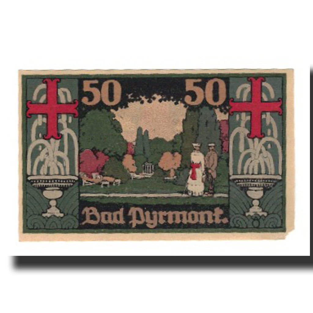 Banknote, Germany, Pyrmont Kreis, 50 Pfennig, jardin, 1921, 1921-02-02