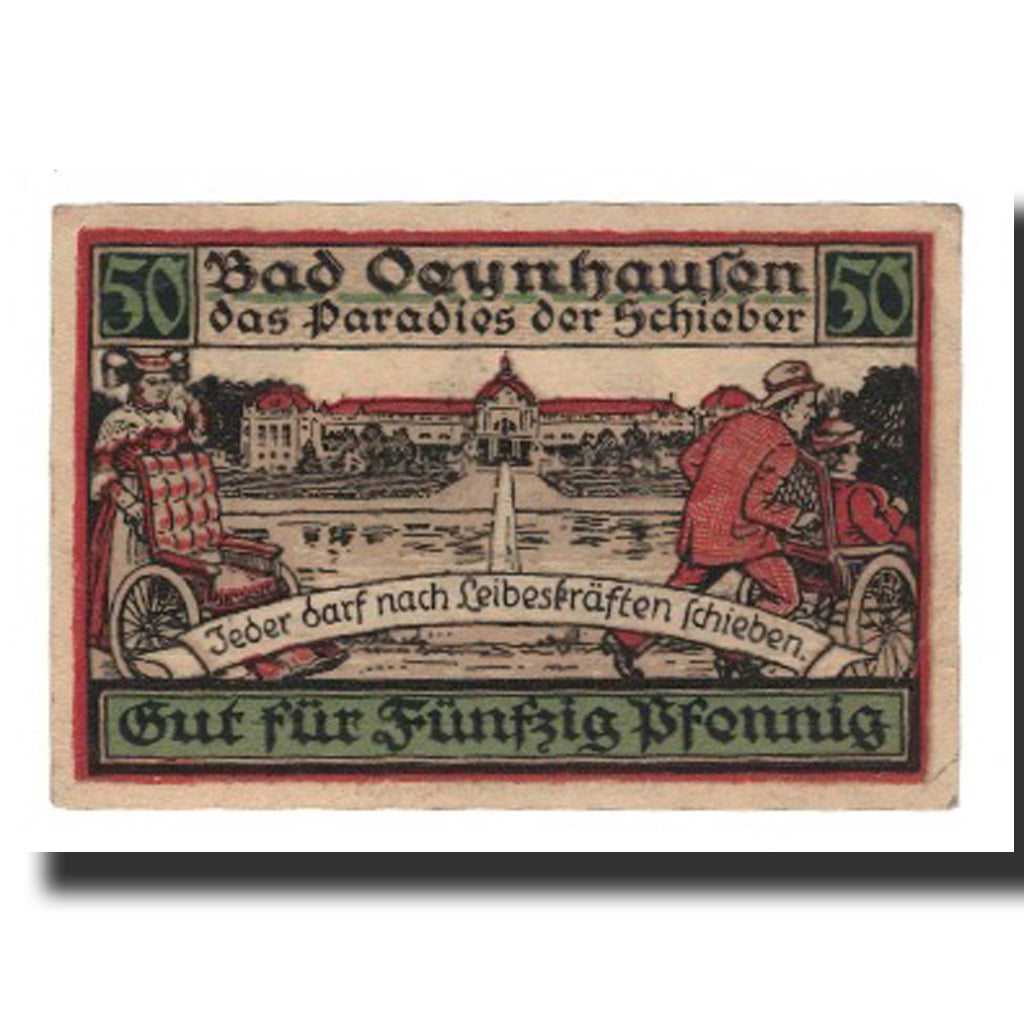 Banknot, Niemcy, Oeynhausen Bad W Klutsch Hotel Furstenhof, 50 Pfennig