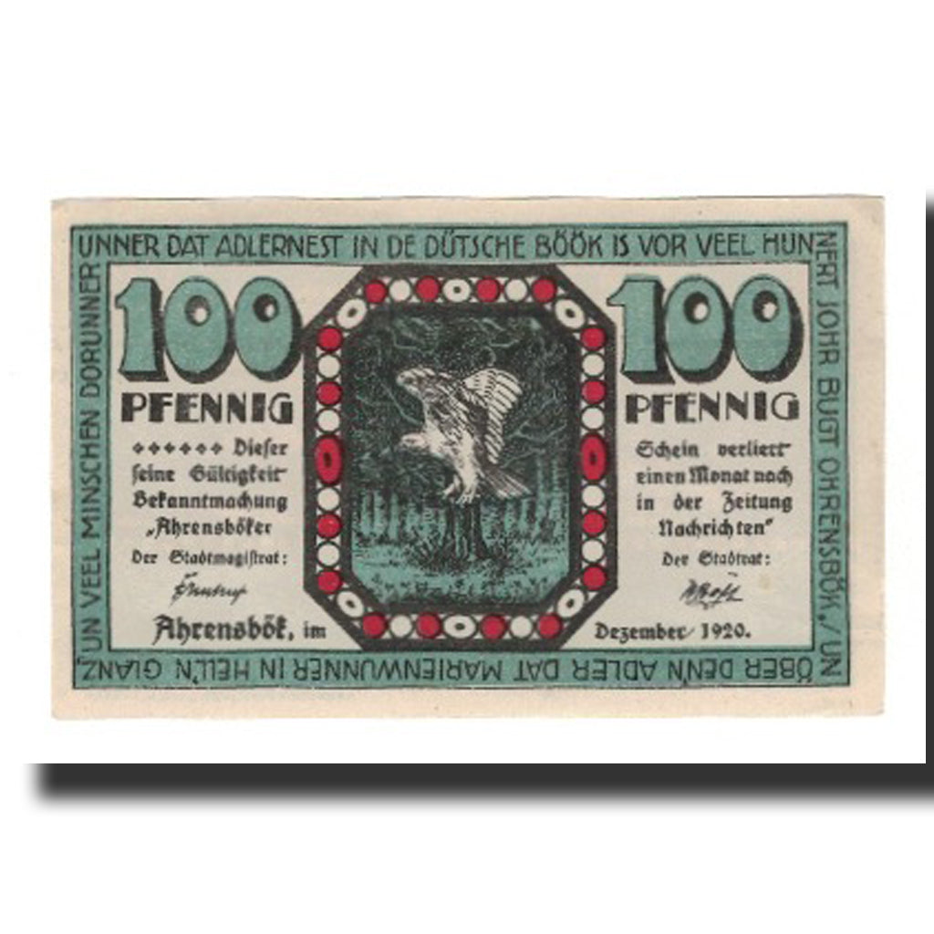 Billet, Allemagne, Ahrensbök Stadt, 100 Pfennig, paysage, 1920, SUP, Mehl:6.1
