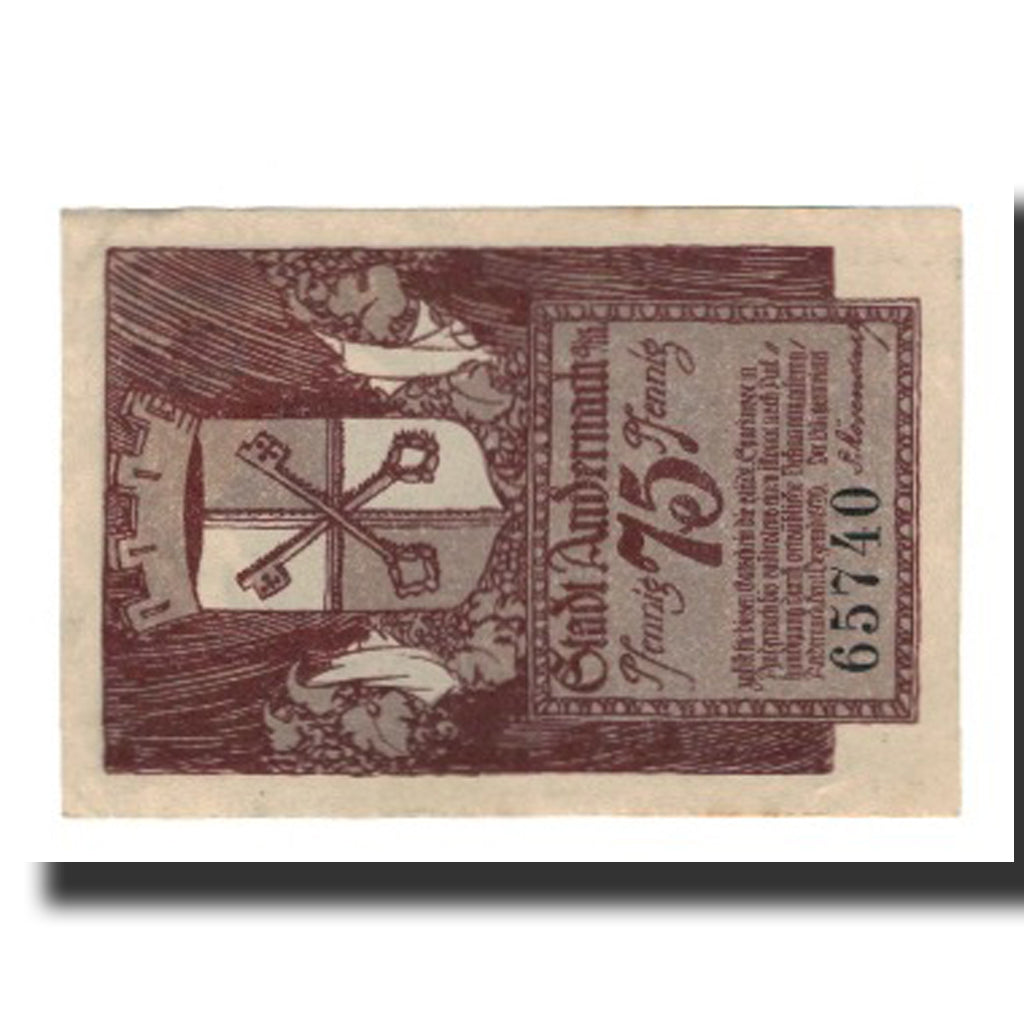 Banknote, Germany, Andernach Stadt, 75 Pfennig, Batiment, 1920, 1920-11-01