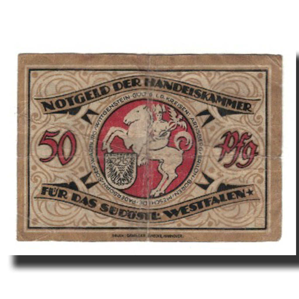 Banknote, Germany, Arnsberg Handelskammer für das südöstliche Westfalen, 50