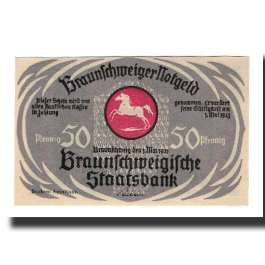 Banknote, Germany, Braunschweig Braunschweigische Staatsbank, 50 Pfennig