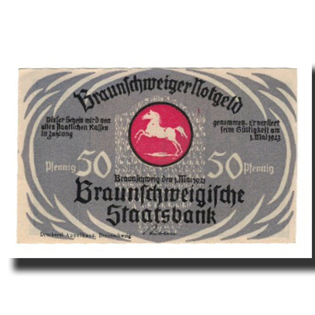 Banknote, Germany, Braunschweig Braunschweigische Staatsbank, 50 Pfennig