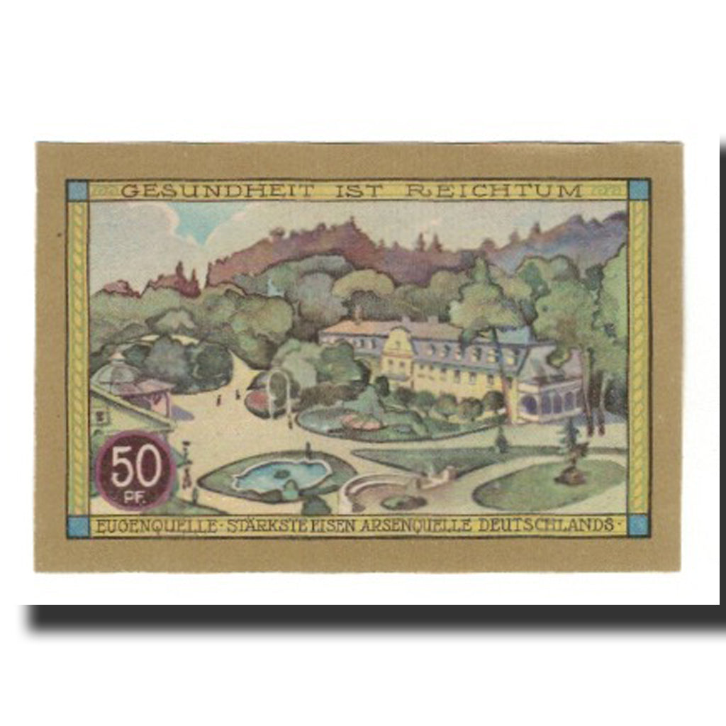 Banknote, Germany, Kudowa Bad Gemeinde, 50 Pfennig, paysage, undated (1921)