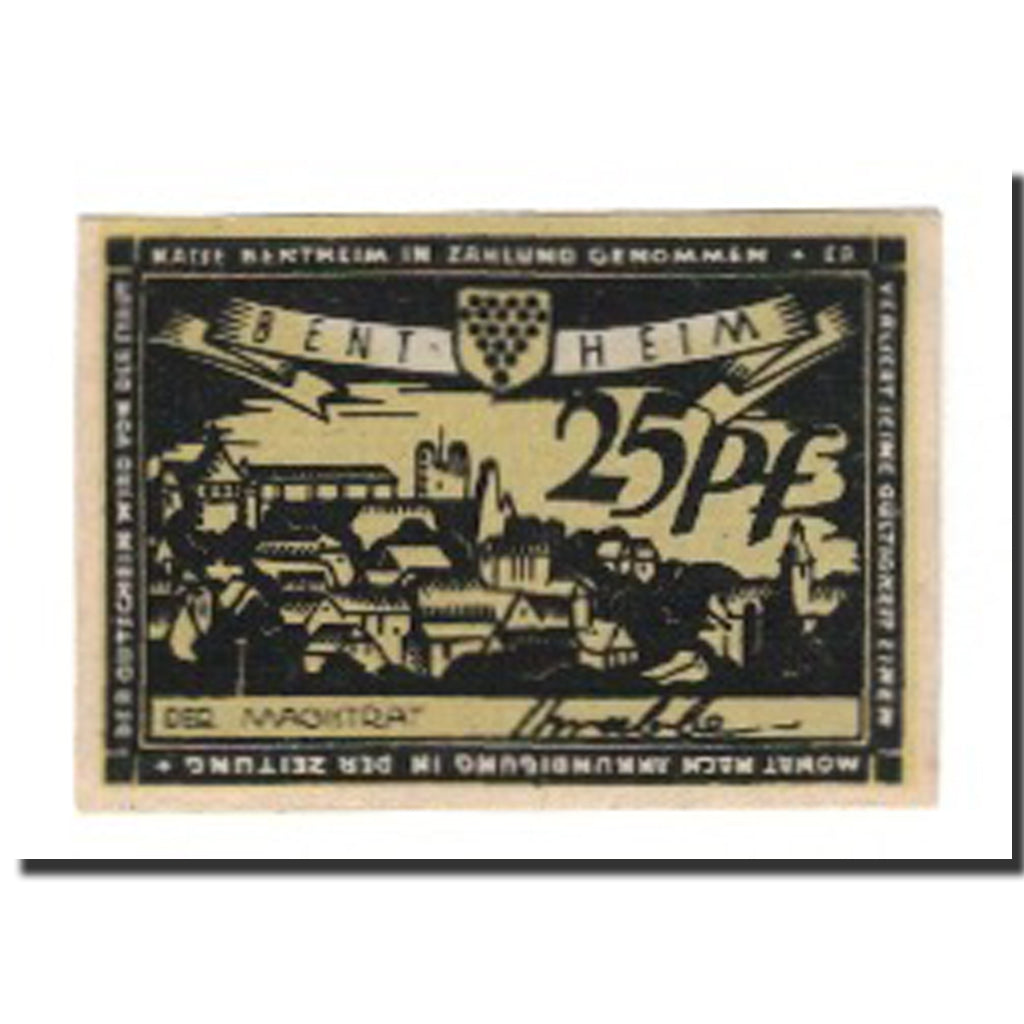Banknote, Germany, Bentheim Stadt, 25 Pfennig, Texte, undated (1921), AU(55-58)