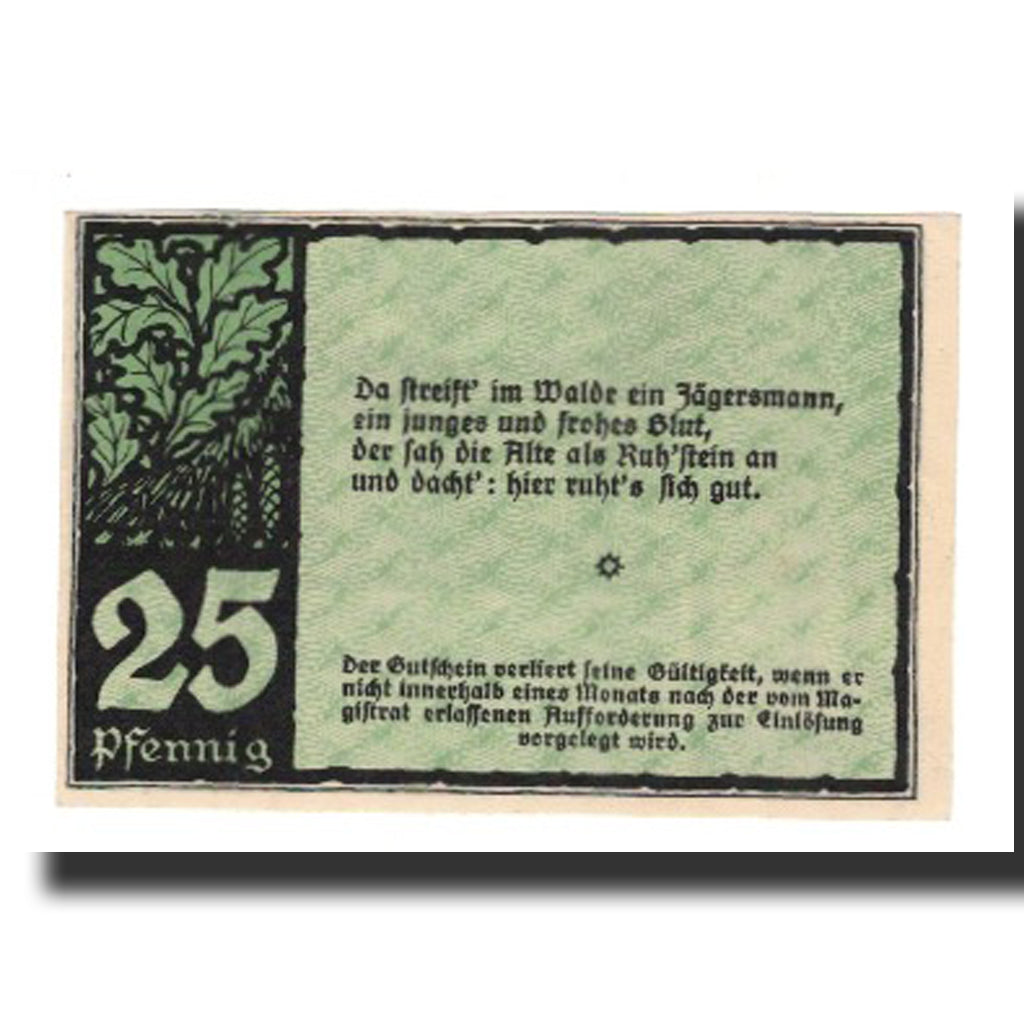 Banknote, Germany, Benneckenstein Stadt, 25 Pfennig, Texte, 1921, AU(55-58)