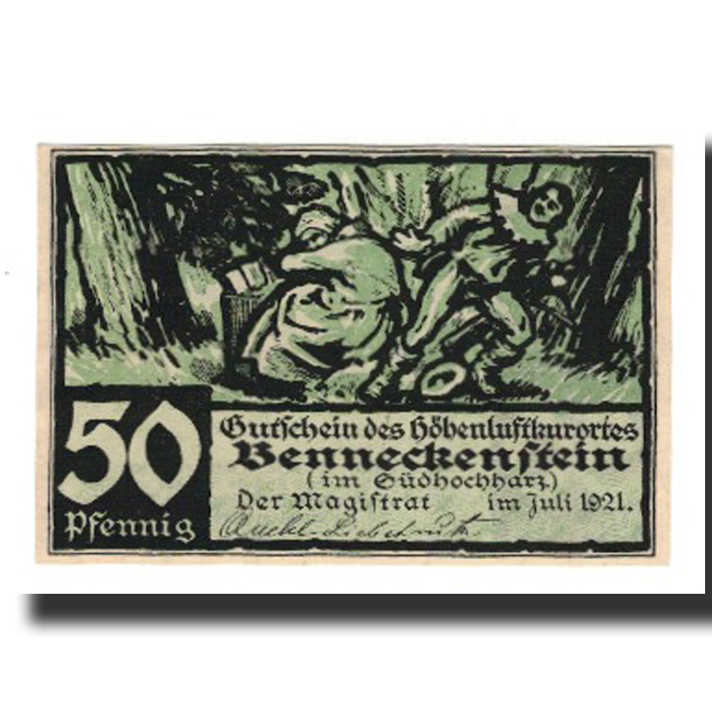 Banknote, Germany, Benneckenstein Stadt, 50 Pfennig, Texte, 1921, AU(55-58)