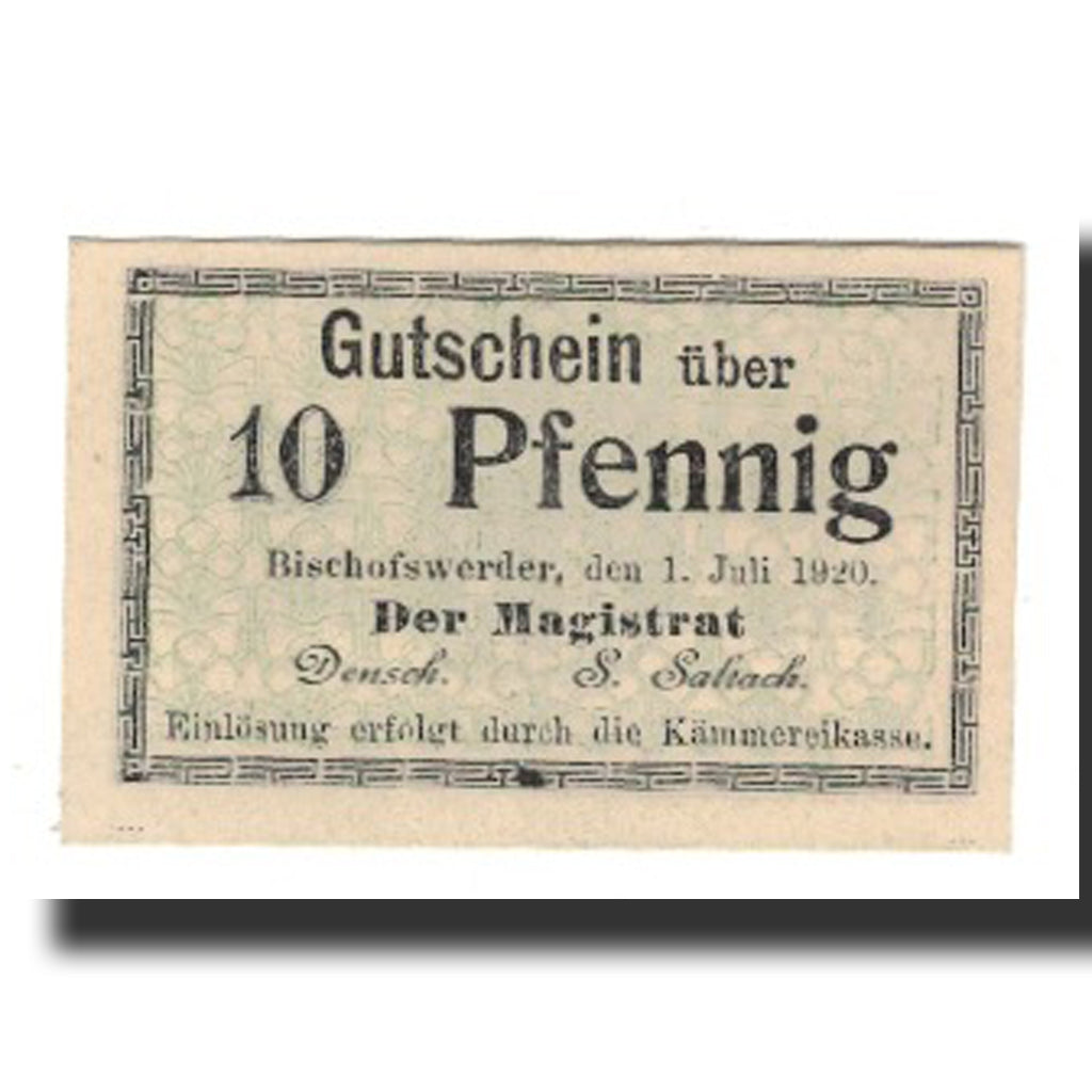 Banknote, Germany, Barby Stadt, 10 Pfennig, valeur faciale, AU(55-58)