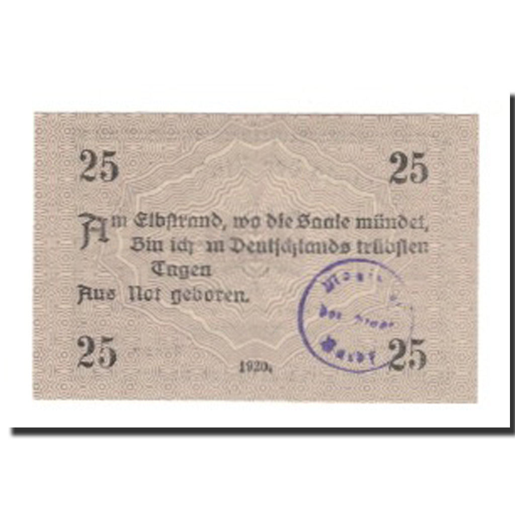 Banknote, Germany, Barby Stadt, 25 Pfennig, Texte, AU(55-58)