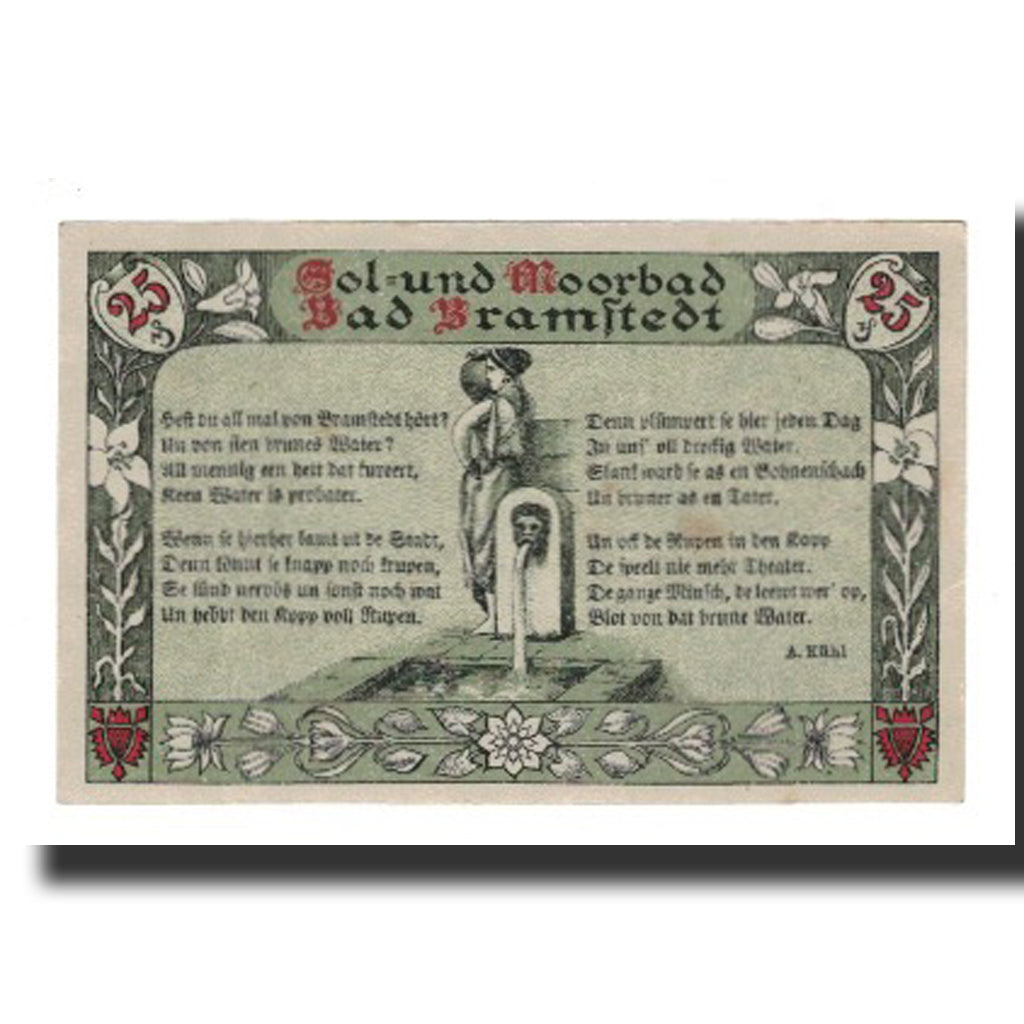Banknote, Germany, Bramstedt Bad Stadt, 25 Pfennig, Texte, 1920, 1920-12-07