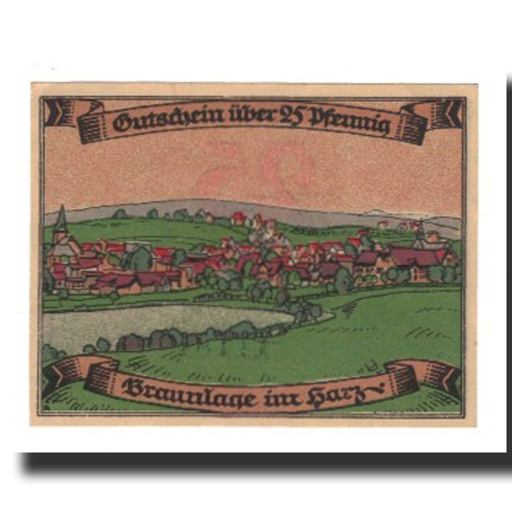 Banknote, Germany, Braunlage Gemeinde, 25 Pfennig, paysage, 1921, 1921-12-31