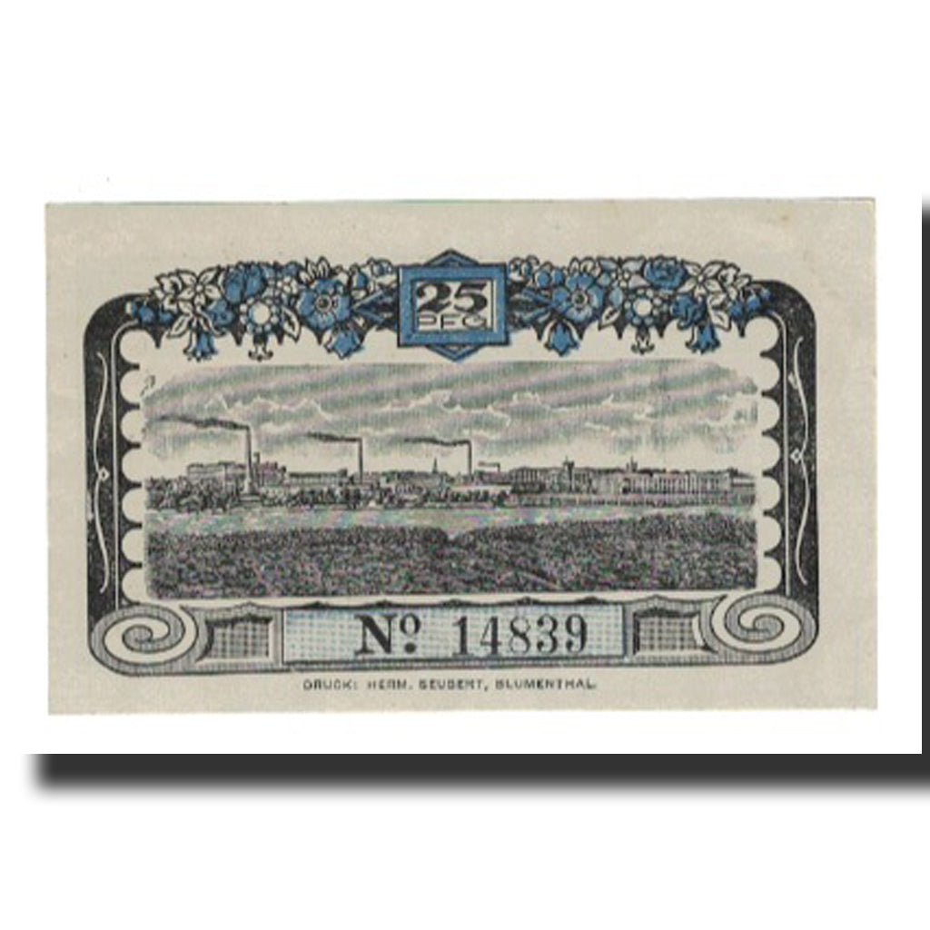 Banknote, Germany, Blumenthal Gemeinde, 25 Pfennig, paysage, 1920, 1920-08-23