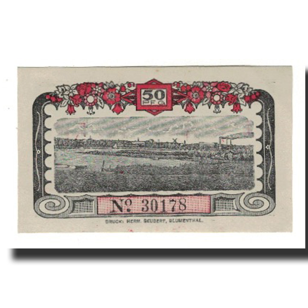 Banknote, Germany, Blumenthal Gemeinde, 50 Pfennig, paysage, 1920, 1920-08-23