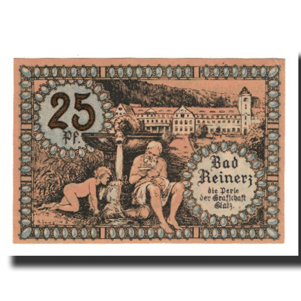 Banknote, Germany, Reinerz, Bad Stadt, 25 Pfennig, personnage, 1921, 1921-06-01