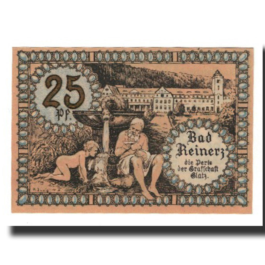 Billet, Allemagne, Reinerz, Bad Stadt, 25 Pfennig, paysage 1, 1921, 1921-06-01