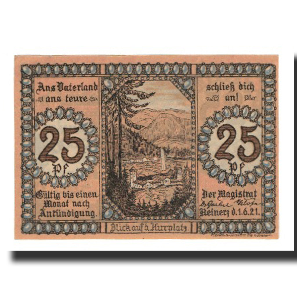 Banknote, Germany, Reinerz, Bad Stadt, 25 Pfennig, paysage 2, 1921, 1921-06-01