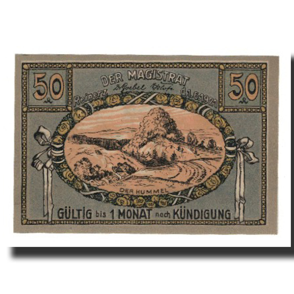 Banknote, Germany, Reinerz, Bad Stadt, 50 Pfennig, paysage 1, 1921, 1921-06-01