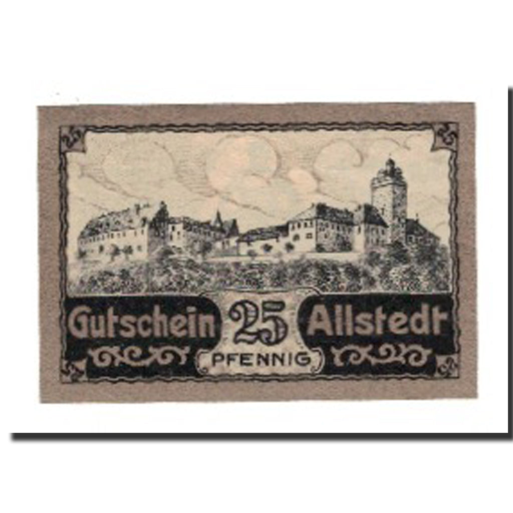 Banknote, Germany, Allstedt Stadt, 25 Pfennig, Batiment, 1920, 1920-02-01