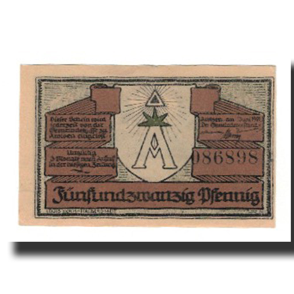 Geldschein, Deutschland, Arolsen Stadt, 25 Pfennig, paysage, 1921, VZ, Mehl:44.1