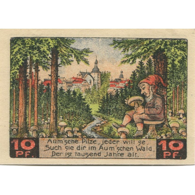 Billet, Allemagne, Auma Stadt, 10 Pfennig, paysage, 1921, 1921-04-01, SUP