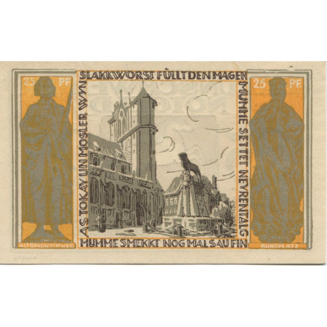 Banconote, Germania, Braunschweig Braunschweigische Staatsbank, 25 Pfennig