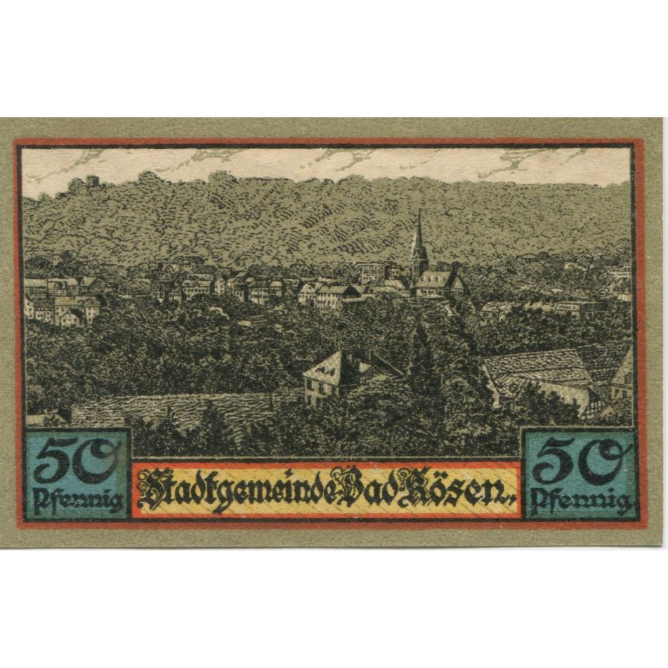 Billete, Alemania, Kösen Bad Stadt, 50 Pfennig, paysage, 1921, 1921-06-01, EBC