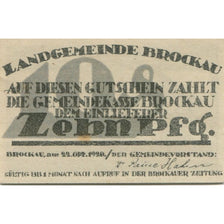 Banknote, Germany, Brockau Gemeinde, 10 Pfennig, valeur faciale, 1920