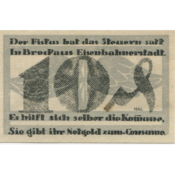Banknote, Germany, Brockau Gemeinde, 10 Pfennig, valeur faciale, 1920