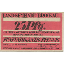 Banknote, Germany, Brockau Gemeinde, 25 Pfennig, valeur faciale, 1920