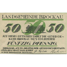 Banknote, Germany, Brockau Gemeinde, 50 Pfennig, valeur faciale, 1920