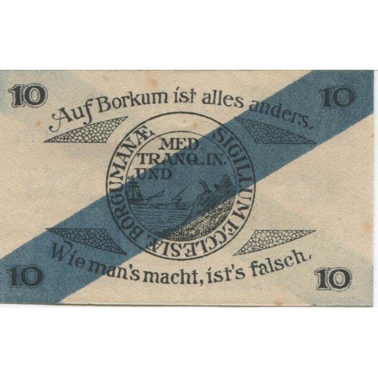 Banconote, Germania, Borkum Gemeinde, 10 Pfennig, Texte, 1920, 1920-08-01, SPL-