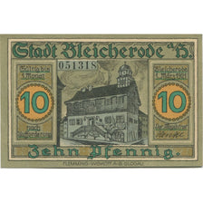 Banknote, Germany, Bleicherode am Harz Stadt, 10 Pfennig, personnage, 1921