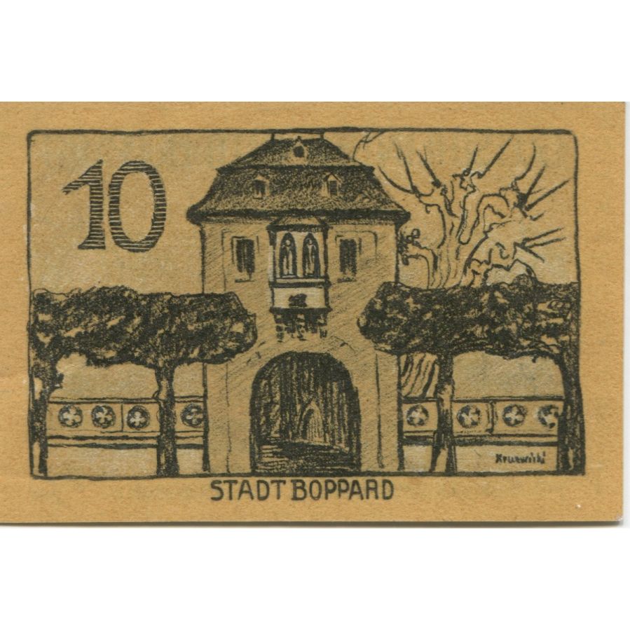Banknote, Germany, Boppard Stadt, 10 Pfennig, Batiment, 1920, 1920-12-31