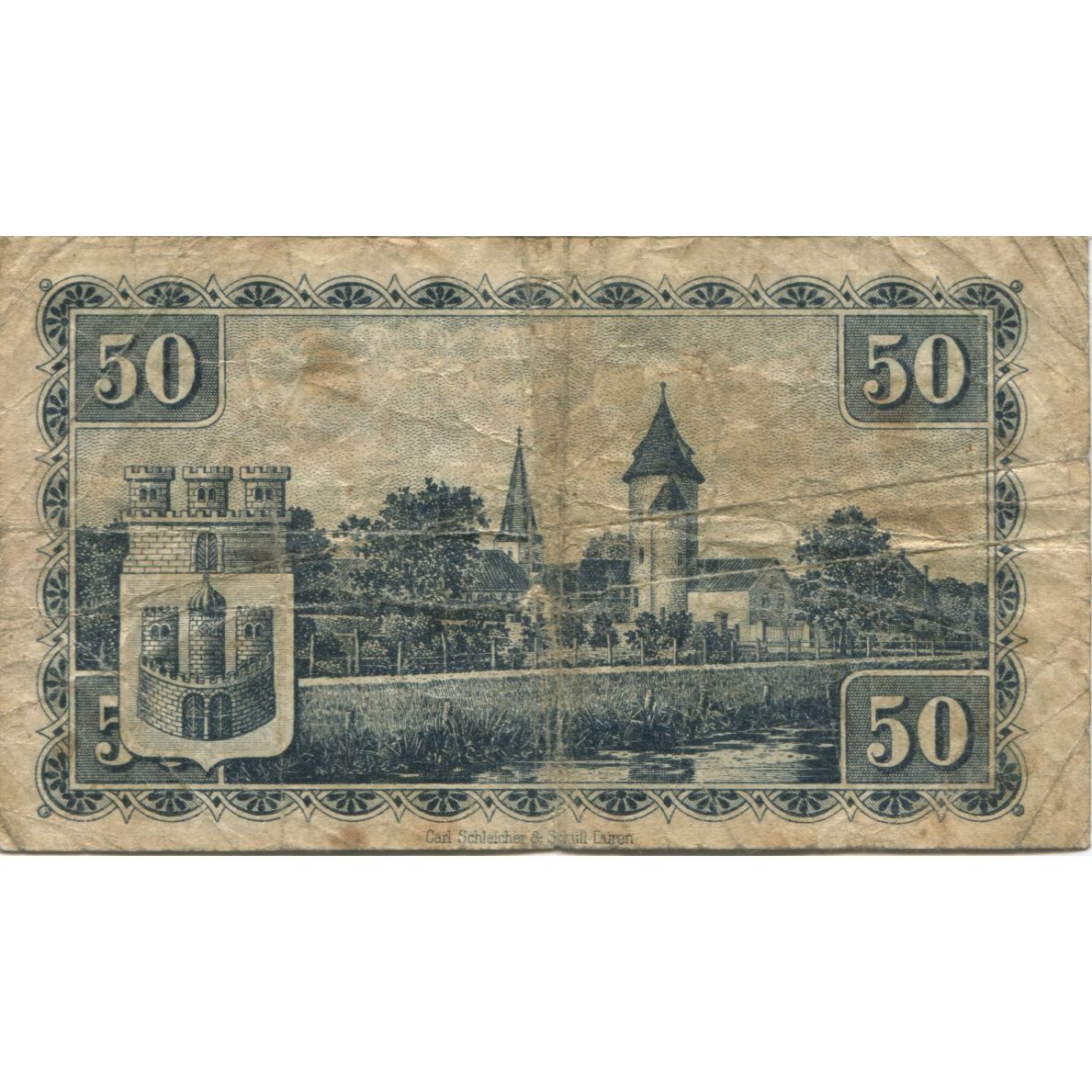 Banknote, Germany, Borken Stadt, 50 Pfennig, Batiment, 1918, 1918-09-21