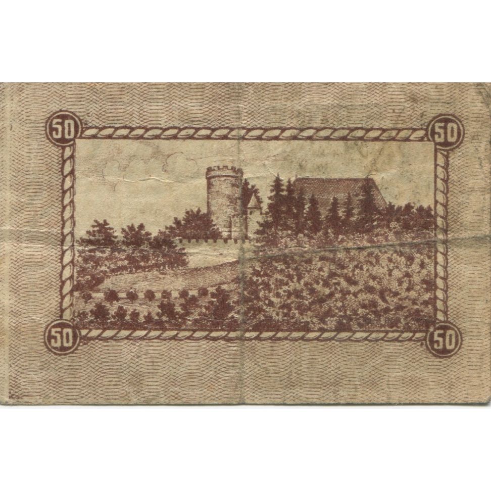 Banknote, Germany, Biedenkopf Stadt, 50 Pfennig, paysage, VF(30-35), Mehl:B43.1