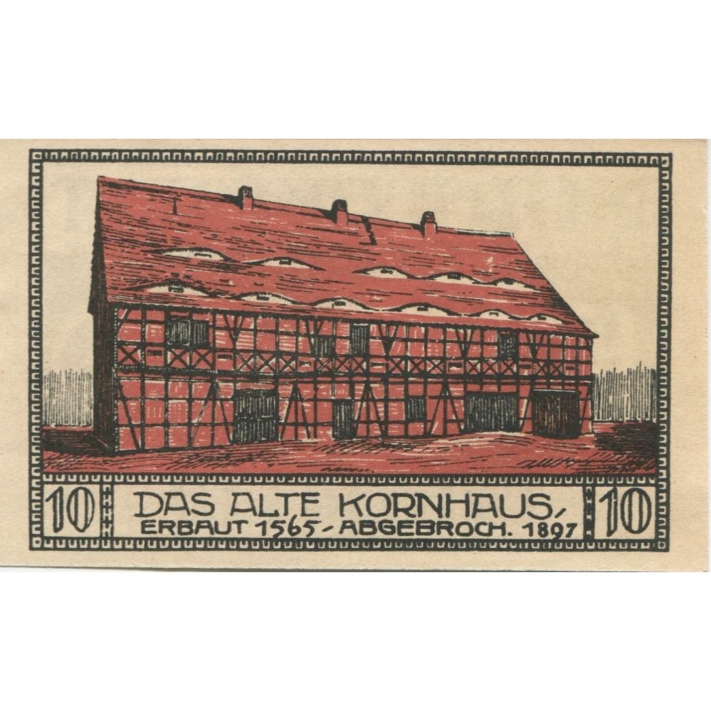 Banknote, Germany, Bitterfeld Stadt, 10 Pfennig, batiment 1, 1921, AU(55-58)