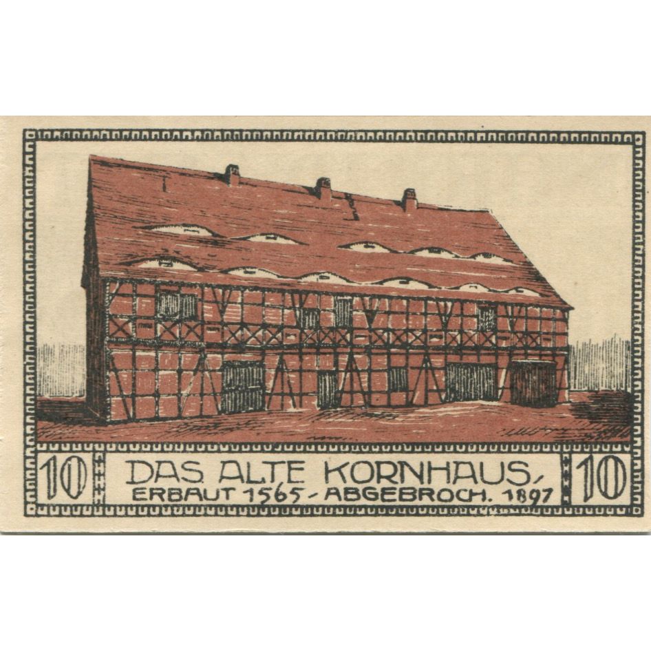 Banknote, Germany, Bitterfeld Stadt, 10 Pfennig, batiment 2, 1921, AU(55-58)